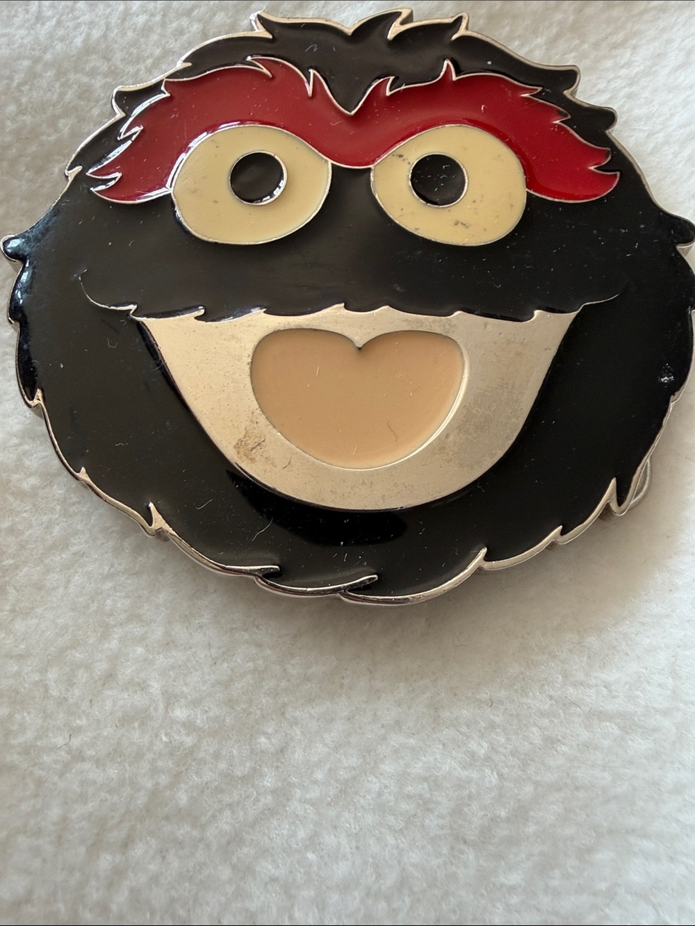 Vintage Sesame Street Oscar the Grouch Enamel Belt Buckle Cartoon Retro